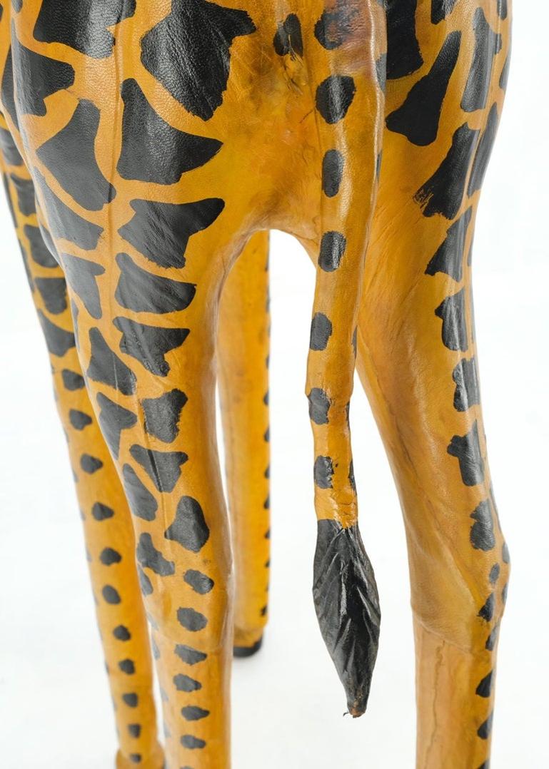 Large Tooled Leather Sculpture of a Giraffe