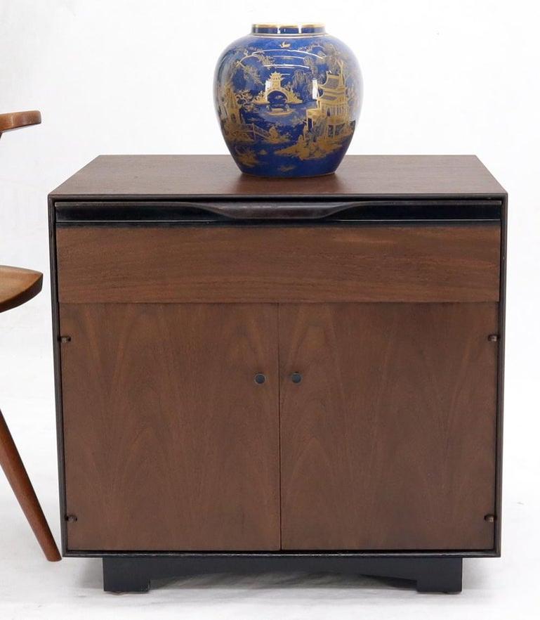 John Stuart Walnut One Drawer Two Doors Compartment End Table Nightstand