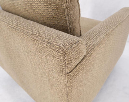 Deep Oatmeal Fabric Upholstery Contemporary Lounge Chair on Dowel Legs