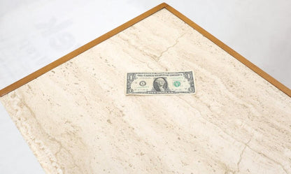 Travertine Top Three Drawers Bachelors Chest with Brass Pulls and Accents