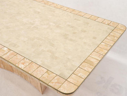 Brass & Tessellated Marble Stone Tile Top Dining Conference Tables
