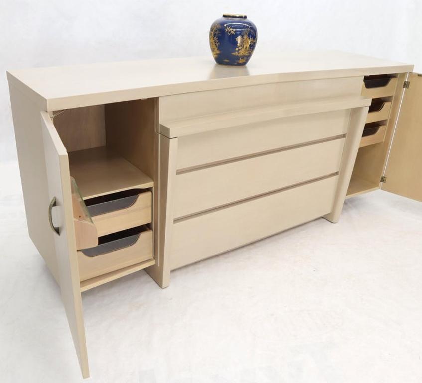 White Pickle Lacquer Finish Sculptural Dresser