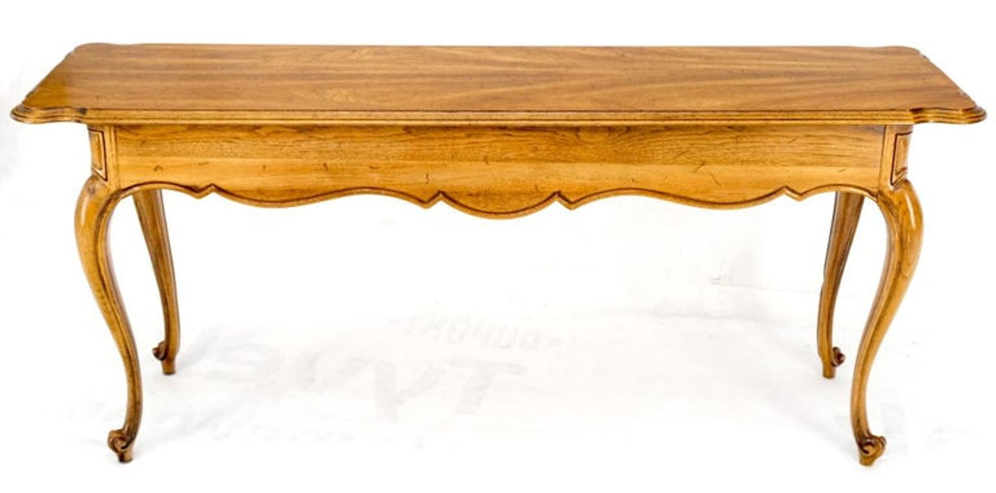 Carved Serpentine Front 2 Drawers Cabriole Leg Console Sofa Entry Table