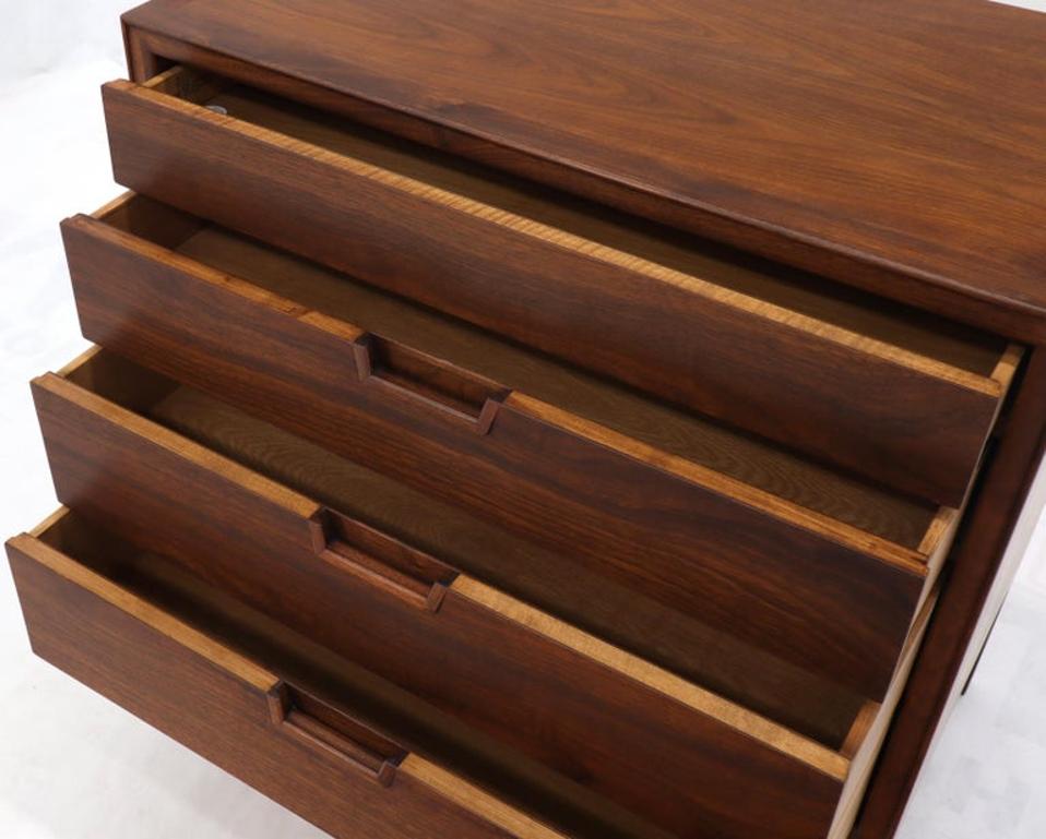 John Stuart Walnut 4 Drawer Bachelor Chest Small Dresser