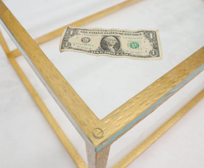 Gold Gilt Rectangle Frame Thick Glass Top Coffee Table