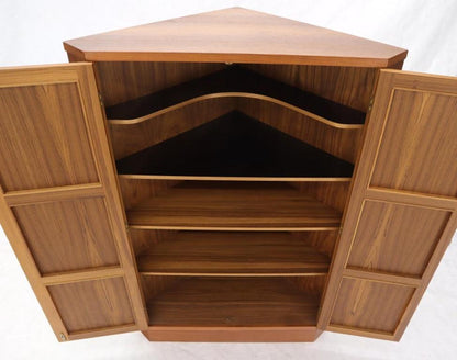 Danish Teak Corner Storage Liquor Cabinet Bar