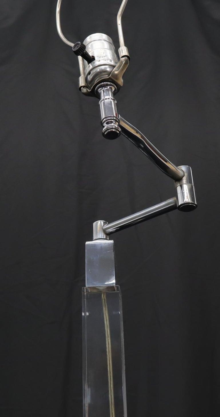 Mid-Century Modern Lucite Base Adjustable Floor Lamp