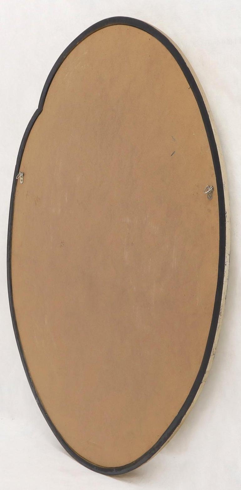 Oval Art Nouveau Style Silver Leaf Mirror