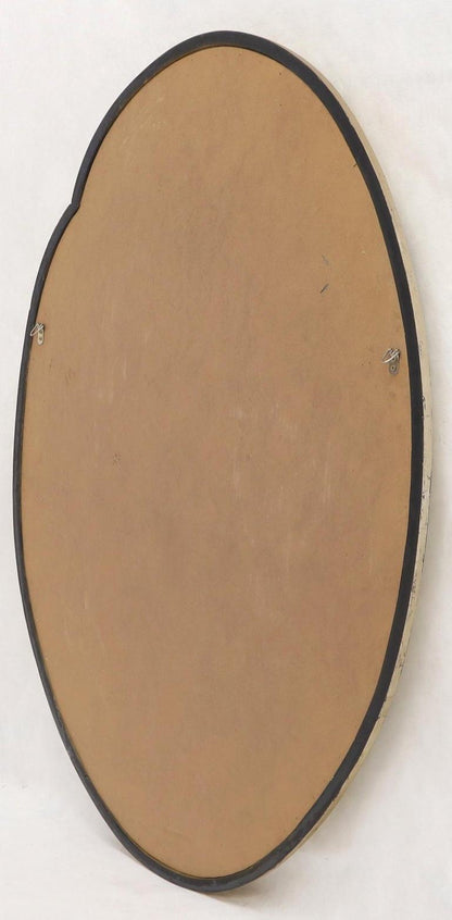 Oval Art Nouveau Style Silver Leaf Mirror