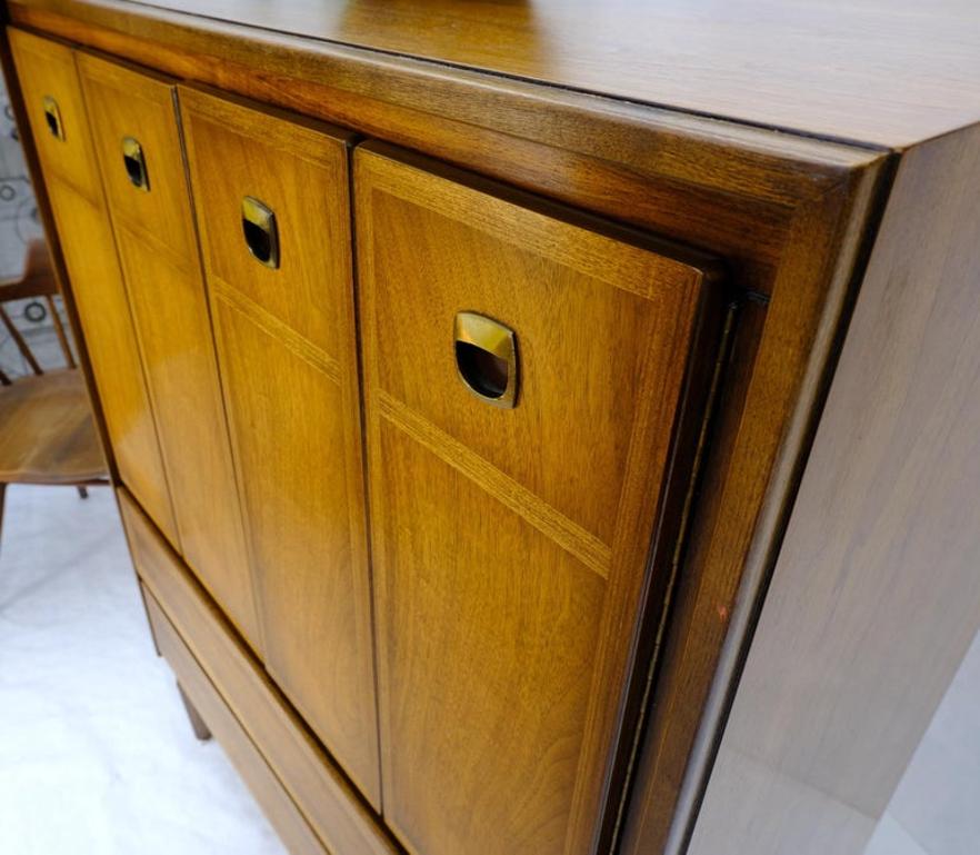 Mid Century American Walnut Gentleman's Chest Dresser w/ Two Doors Compartment