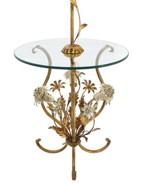 Decorative Gilt Metal Floor Side Table Lamp