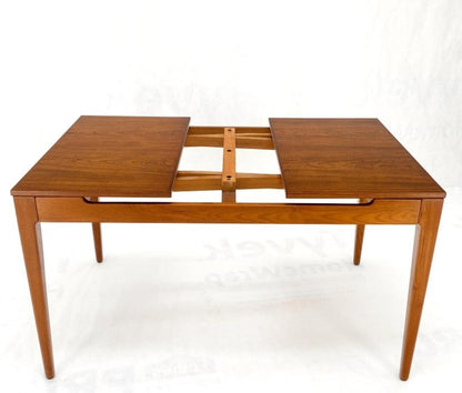 Danish Mid-Century Modern Teak Refectory Dining Table Two Leafs Mint!