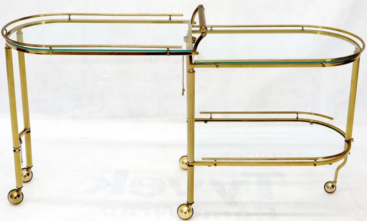 Half Oval Expandable Serving Cart Tray Table