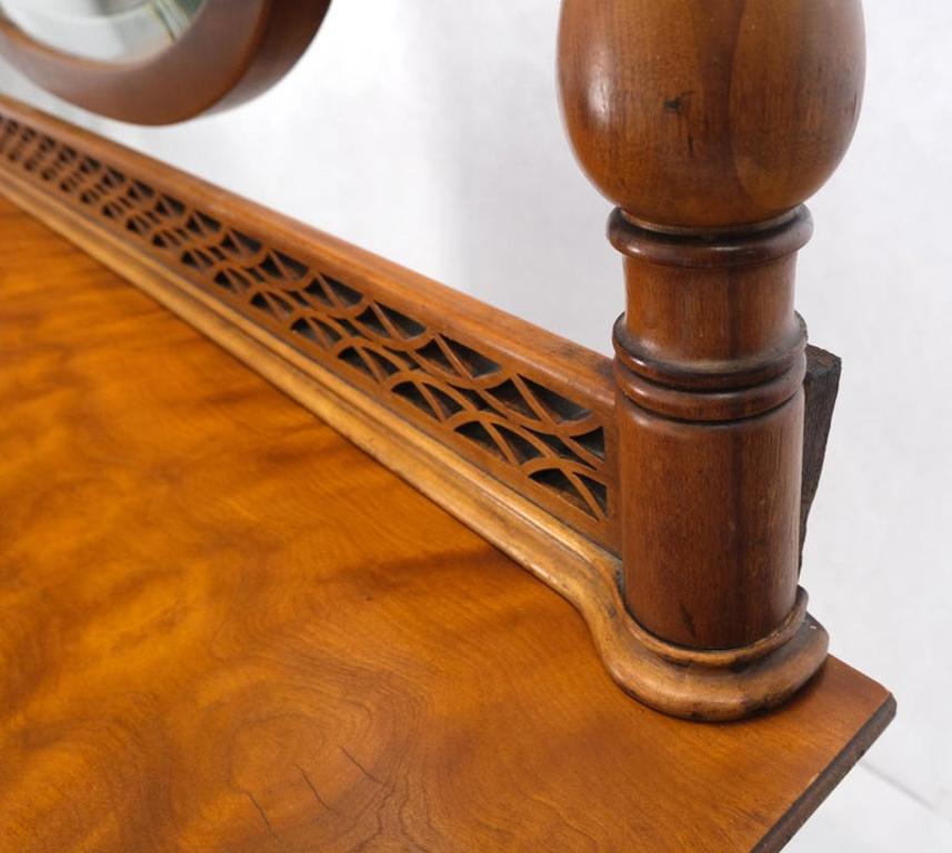 Antique Carved 4 Drawers Dresser w/ Large Beveled Swivel Clove Shape Mirror