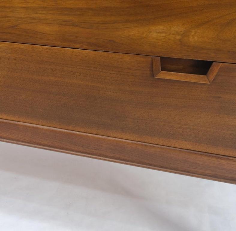 Mid Century John Stuart Walnut 2 Doors 4 Drawers Gentleman's High Chest Dresser