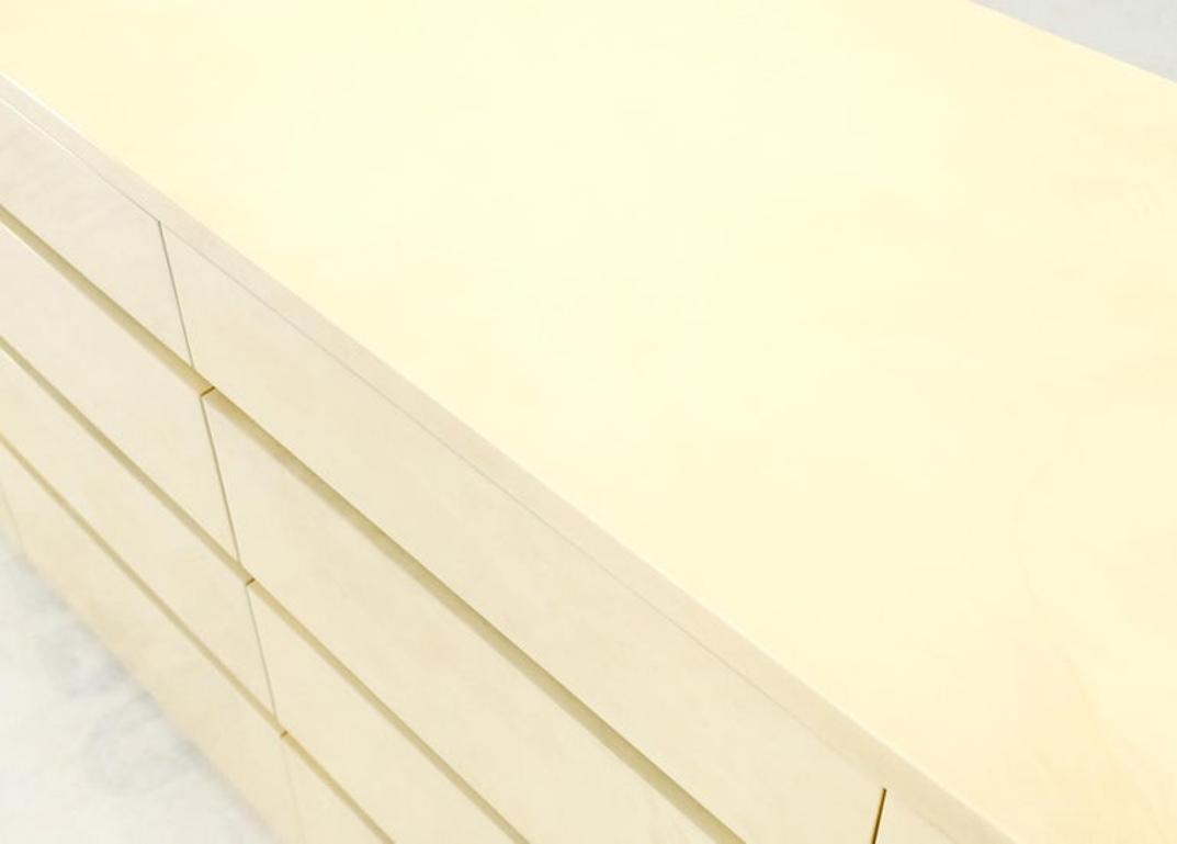 Lacquered Leather Goatskin 16 Drawers Mid-Century Modern Credenza Dresser Mint!