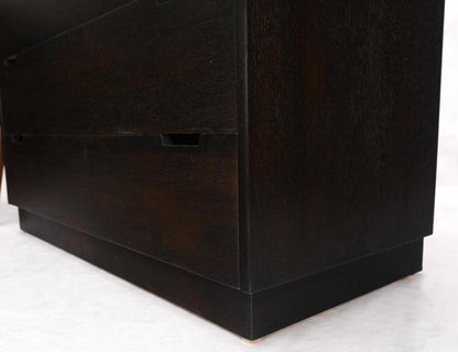Pair of Ebonized Mahogany 4 Drawers Bachelor Chests w/ Gallery Tops Restored