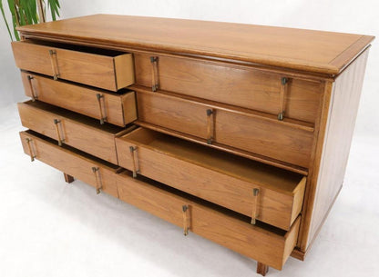 Decorative Light Walnut Faux Bamboo Pulls 8 Drawers Dresser