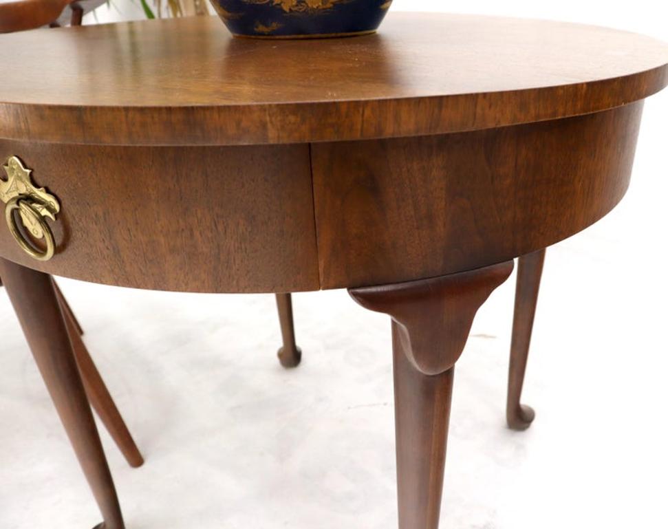 Queen Ann Walnut One Drawer Lamp Side Table Stand by Baker