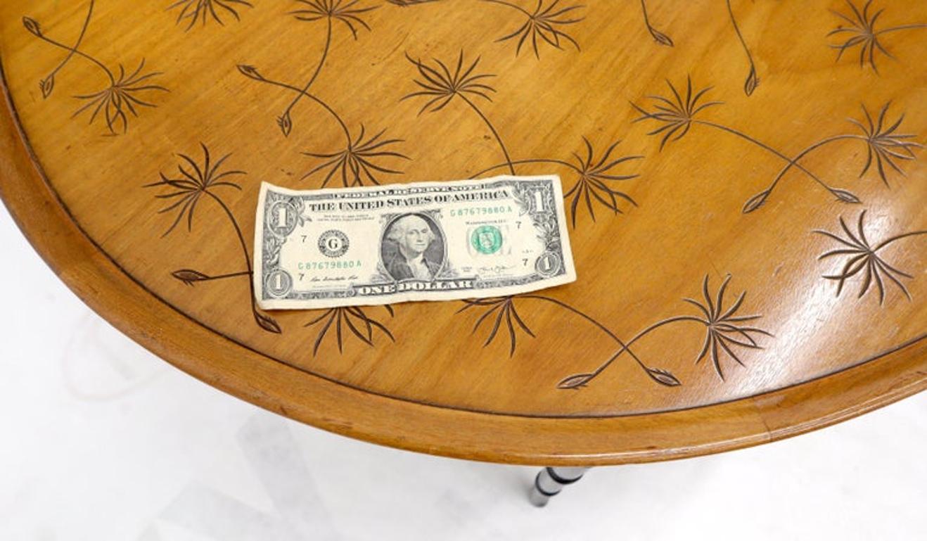Tapered Faux Bamboo Leg Oval Top Coffee Table