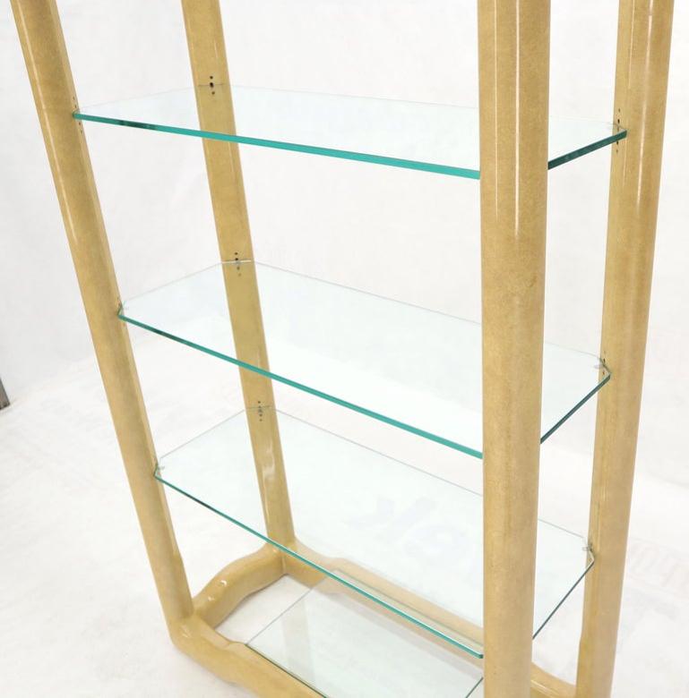 Faux Large Parchment Tall Étagère Shelving Unit
