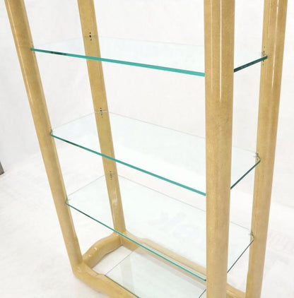 Faux Large Parchment Tall Étagère Shelving Unit