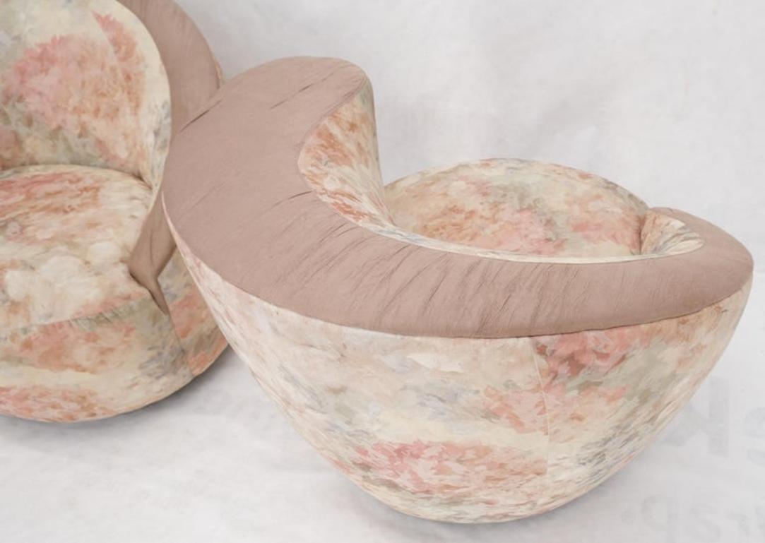Pair of Vladimir Kagan Two Tone Nautilus Lounge Chairs