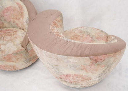 Pair of Vladimir Kagan Two Tone Nautilus Lounge Chairs