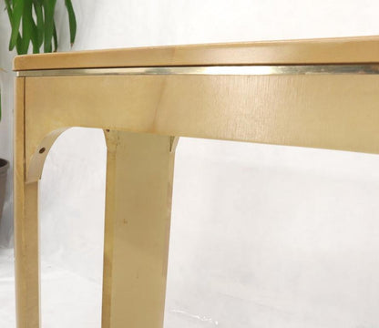 Faux Goat Skin Tan Console Sofa Table