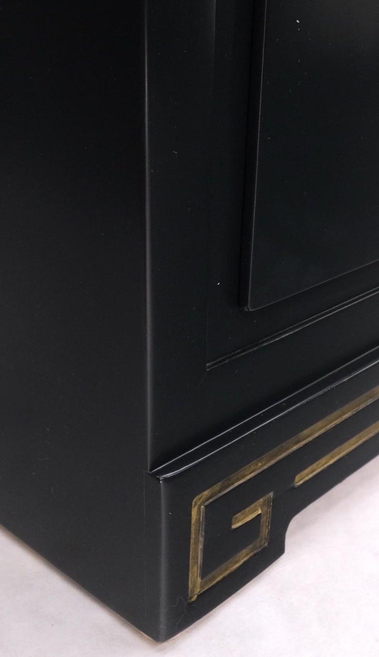 Pair John Stuart Ebonized Lacquer Greek Key Brass Pulls Bachelor Chests MINT!