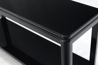 Black Lacquer Rectangular Two-Tier Console Sofa Table
