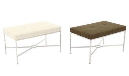 Chrome X-Base Upholstered Top Bench