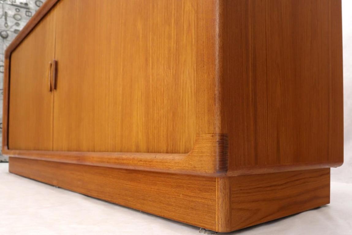 Danish Mid-Century Modern Teak Tambour Doors Long Dresser Credenza by Dyrlund