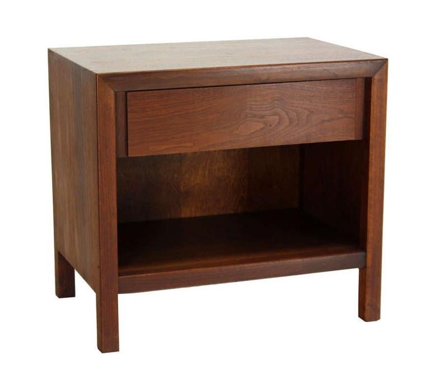 EstablishedLines Mid-Century Danish Modern One-Drawer Oiled Walnut Night Stand End Table Baughman