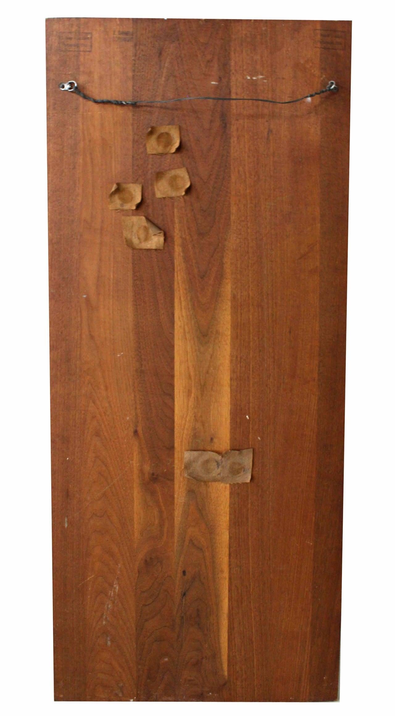 Non Matching Pair Cast Metal Sculptures of Fruits Solid Walnut Mount Board Mint!