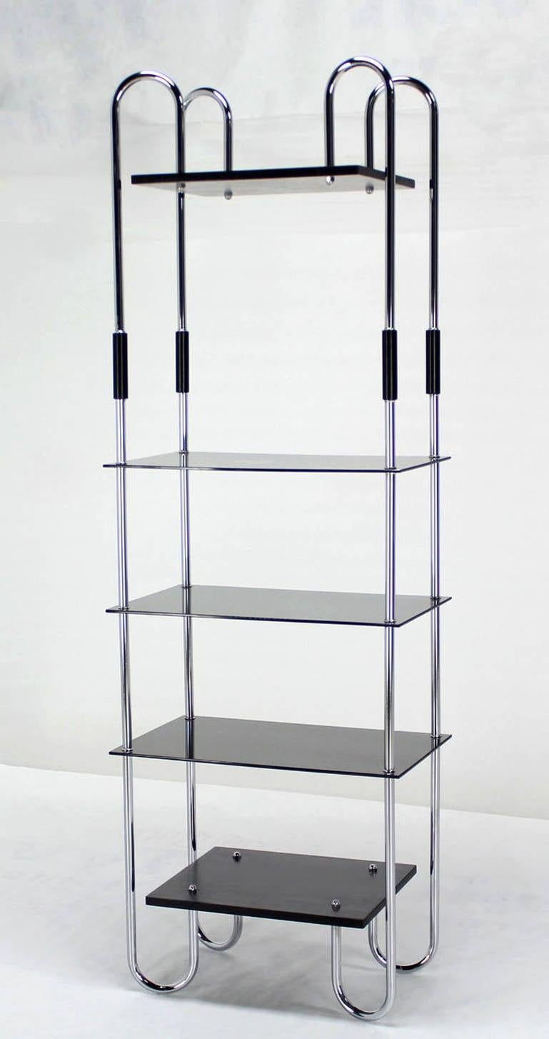 Mid Century Modern Tinted Smoked Lucite Shelves Bauhaus Style Etagere Wall Unit