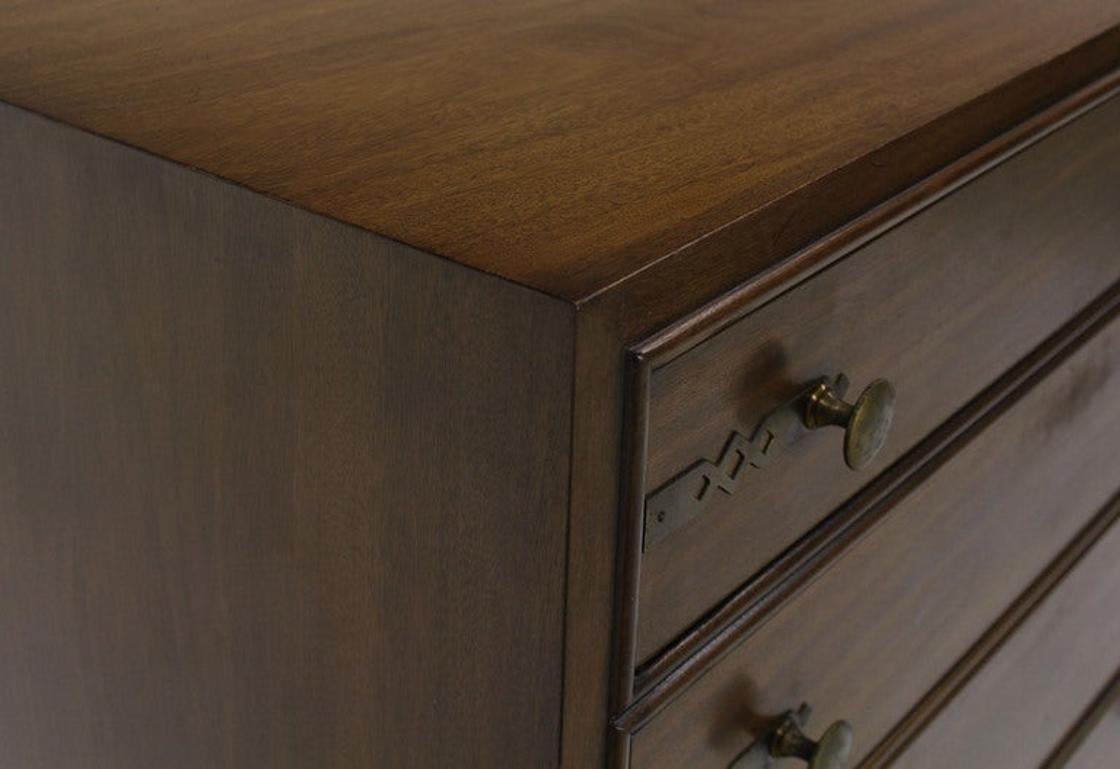 EstablishedLines Johnson John Stuart Mid Century Modern Walnut High Chest Dresser Brass Pull MINT