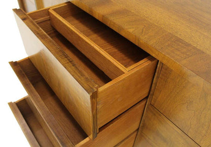 Mid Century Modern Burl Walnut John Widdicomb 9 Drawers Long Dresser Credenza
