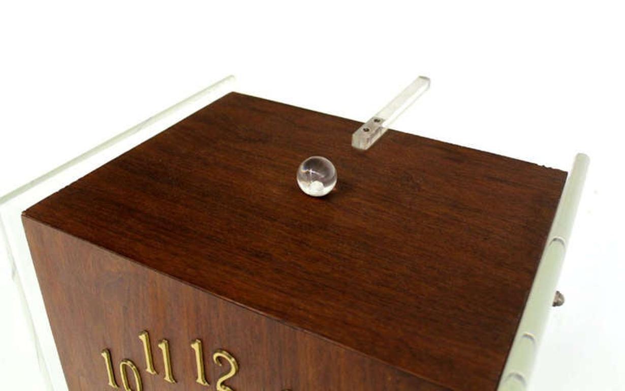 EstablishedLines Mid Century Modern Walnut Designer Lucite Grandfather Clock with Chime MINT!