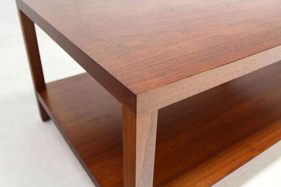 EstablishedLines Mid Century Modern Parson Style Large Rectangle Coffee Table w Bottom Shelf MINT