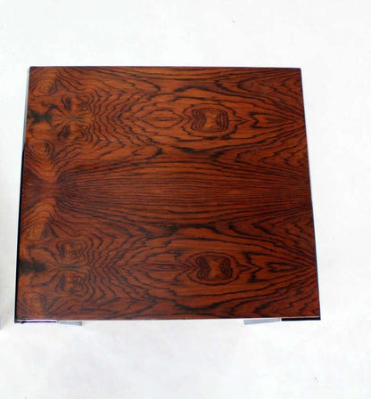 Pair of Milo Baughman Rosewood and Chrome Mid-Century Modern End Tables Stands