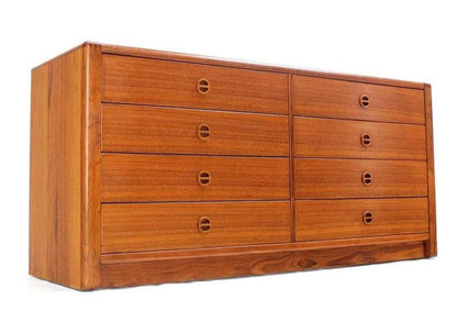 Danish Mid Century Modern Teak Eight Drawer Dresser Credenza Cabinet MINT!