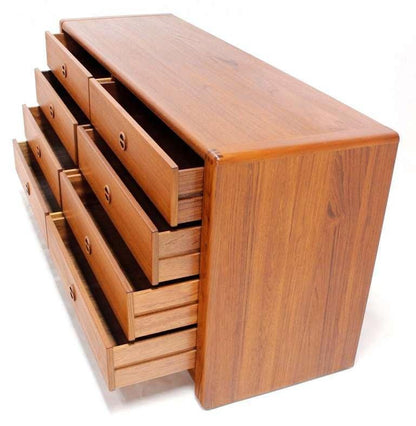 Danish Mid Century Modern Teak Eight Drawer Dresser Credenza Cabinet MINT!