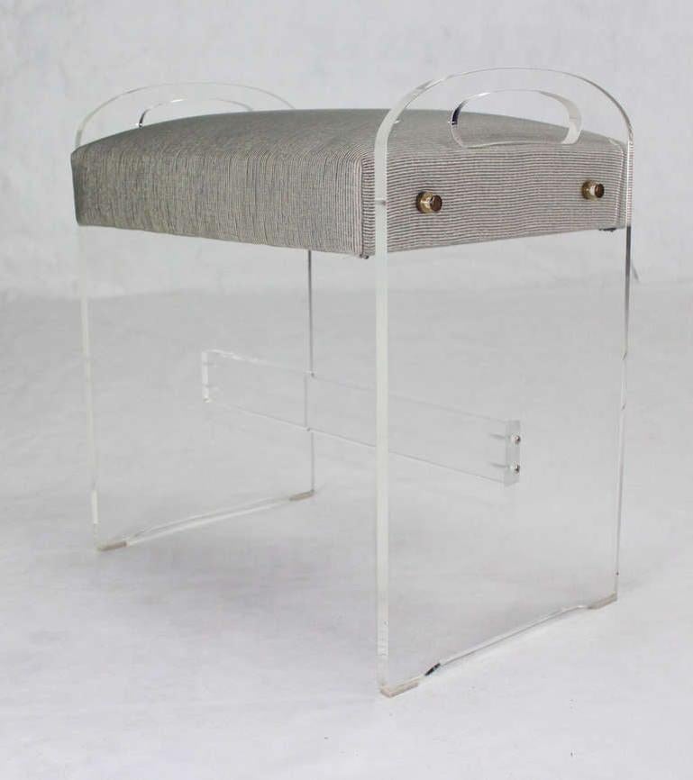 EstablishedLines Mid-Century Modern Lucite Piano Window Bench New Upholstery MINT!