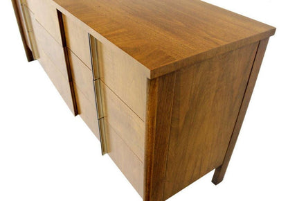 Mid Century Modern Burl Walnut John Widdicomb 9 Drawers Long Dresser Credenza