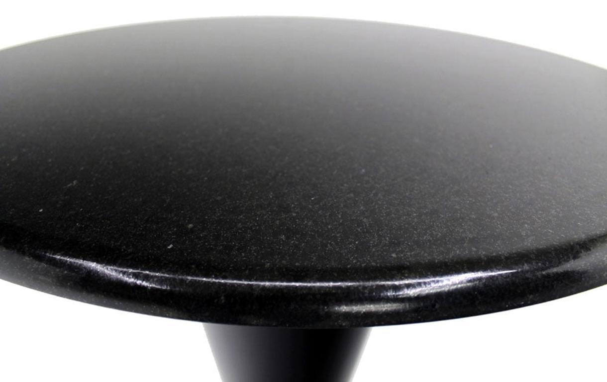 EstablishedLines Apollo Woodworking Black Granite Top Heavy Metal Cone Base Cafe Gueridon Table