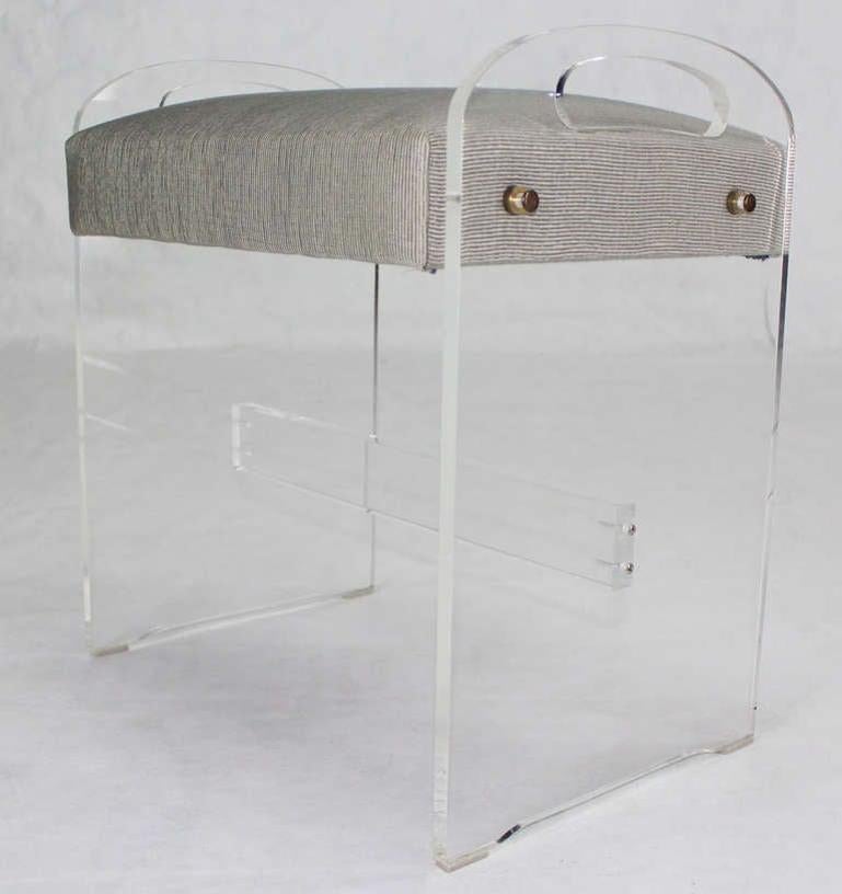 EstablishedLines Mid-Century Modern Lucite Piano Window Bench New Upholstery MINT!