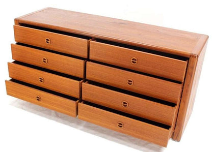 Danish Mid Century Modern Teak Eight Drawer Dresser Credenza Cabinet MINT!