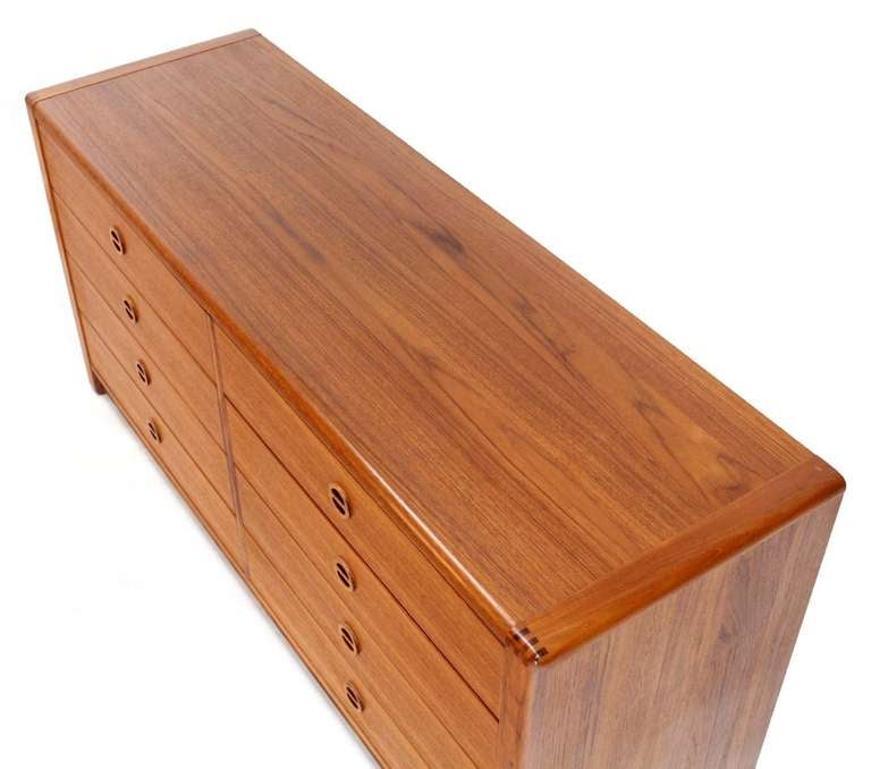 Danish Mid Century Modern Teak Eight Drawer Dresser Credenza Cabinet MINT!