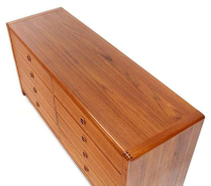 Danish Mid Century Modern Teak Eight Drawer Dresser Credenza Cabinet MINT!